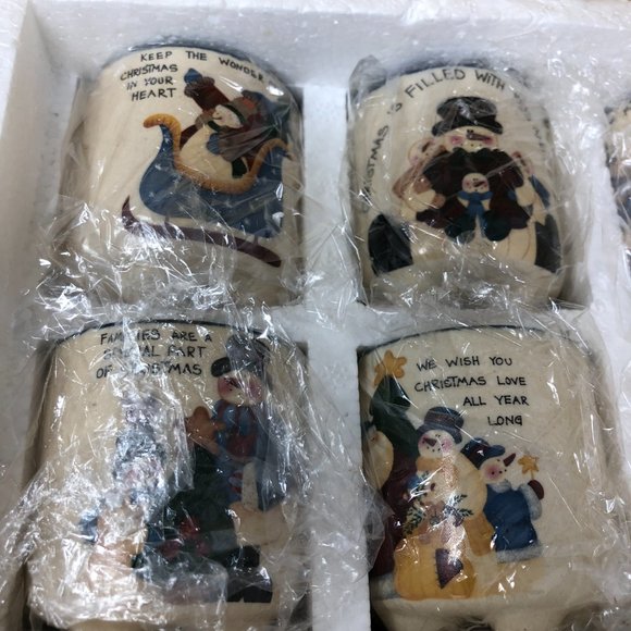 Holiday Tea Light Candle Crock Set Christmas - Picture 4 of 5